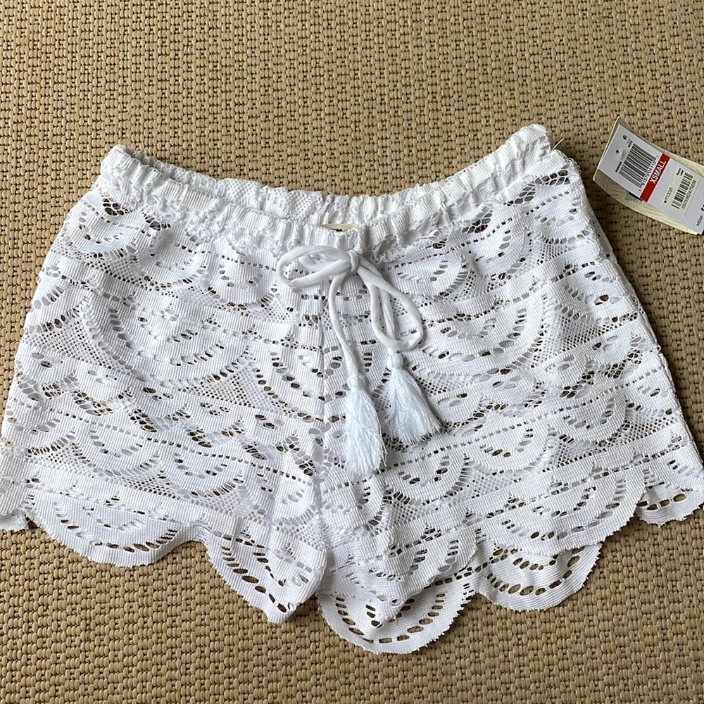 Crochet white shorts